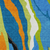 8' X 10' Denim Blue Copper And Green Abstract Washable Indoor Outdoor Area Rug