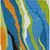 8' X 10' Denim Blue Copper And Green Abstract Washable Indoor Outdoor Area Rug