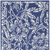 8' Ivory and Navy Blue Floral Distressed Non Skid Runner Rug
