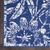 8' Ivory and Navy Blue Floral Distressed Non Skid Runner Rug