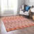 10' X 14' Pink Salmon And Blush Southwestern Washable Indoor Outdoor Area Rug