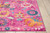 5' X 7' Fuchsia And Orange Floral Distressed Area Rug