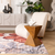 4' X 6' Red and Beige Floral Distressed Area Rug