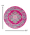 5' Fuchsia And Blue Oriental Distressed Round Rug