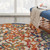 Homeroots Home Decor Rainbow Colored Indoor Outdoor Area Rug, 4 Inch Round