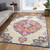 5' X 7' Blue and Beige Medallion Area Rug