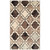 6' X 9' Ivory Brown And Black Quatrefoil Distressed Area Rug