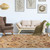 4' X 6' Beige Red And Gray Floral Area Rug