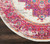 4’ Round Ivory and Fuchsia Distressed Area Rug - 4512822817286