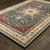 2' X 4' Navy And Ivory Oriental Power Loom Stain Resistant Area Rug Polypropylene