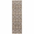 2' X 8' Grey And Tan Floral Power Loom Stain Resistant Runner Rug With Fringe