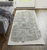 8' Blue and Ivory Abstract Hand Woven Runner Rug