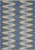 5' X 7' Blue and Cream Ikat Pattern Area Rug