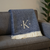 Herringbone Cotton Blend K Initial Throw Blanket with Tassels And Embroidery