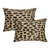 Set of Two 12" X 20" Brown and Black Leopard Cowhide Lumbar Throw Pillows