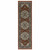 2' X 8' Blue Beige Grey Gold Green And Rust Red Oriental Power Loom Stain Resistant Runner Rug With Fringe