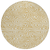 8' Gold And Beige Round Abstract Washable Indoor Outdoor Area Rug