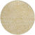 8' Gold And Beige Round Abstract Washable Indoor Outdoor Area Rug
