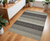 4' X 6' Gray Black And Taupe Wool Striped Hand Woven Area Rug