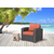 Heavy Duty Plastic Outdoor Club Chair With Red Cushion
