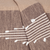 50" X 60" Brown and Beige Woven Cotton Striped Throw Blanket with Tassels and Embroidery