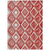 8' X 10' Red And Ivory Geometric Washable Indoor Outdoor Area Rug