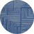 8' Navy Blue And Ivory Round Geometric Washable Indoor Outdoor Area Rug
