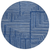 8' Navy Blue And Ivory Round Geometric Washable Indoor Outdoor Area Rug