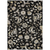 8' X 10' Black Beige And Ivory Floral Washable Indoor Outdoor Area Rug