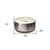 36" Gray Wool And Brown Footstool Ottoman