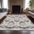 9' X 12' Chocolate Taupe And Beige Oriental Washable Indoor Outdoor Area Rug