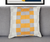 20" Yellow and Gray Check Throw Pillow With Embroidery
