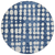 8' Navy Blue And Ivory Round Abstract Washable Indoor Outdoor Area Rug