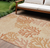 6' X 9' Orange And Ivory Nautical Indoor Outdoor Area Rug