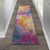 10' Blue And Orange Abstract Runner Rug Polypropylene