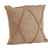 Set of Two Tan Diamond Cotton Throw Pillow With Fringe