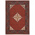 2' X 3' Red Blue Ivory And Orange Oriental Power Loom Stain Resistant Area Rug With Fringe