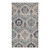 5' X 8' Ivory Blue And Gray Medallion Area Rug