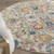 4' Ivory And Blue Floral Round Rug