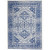 6' X 9' Ivory And Blue Geometric Distressed Area Rug Polypropylene