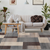 5' X 8' Gray Tan And Brown Patchwork Area Rug