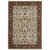3' X 5' Ivory Red Green Grey Blue And Navy Oriental Power Loom Stain Resistant Area Rug With Fringe