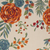 6' X 9' Ivory Blue And Orange Floral Indoor Outdoor Area Rug