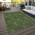 3' X 5' Olive Green And Green Floral Washable Indoor Outdoor Area Rug