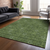 3' X 5' Olive Green And Green Floral Washable Indoor Outdoor Area Rug