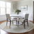 8' Ivory Gray And Brown Round Oriental Washable Indoor Outdoor Area Rug
