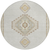 8' Ivory Gray And Brown Round Oriental Washable Indoor Outdoor Area Rug