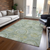 9' X 12' Sage And Gold Medallion Washable Indoor Outdoor Area Rug
