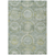9' X 12' Sage And Gold Medallion Washable Indoor Outdoor Area Rug