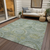 9' X 12' Sage And Gold Medallion Washable Indoor Outdoor Area Rug